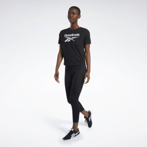 Reebok Workout Ready Supremium Logo T Shirt Damen - Schwarz - DE 013-NEZ